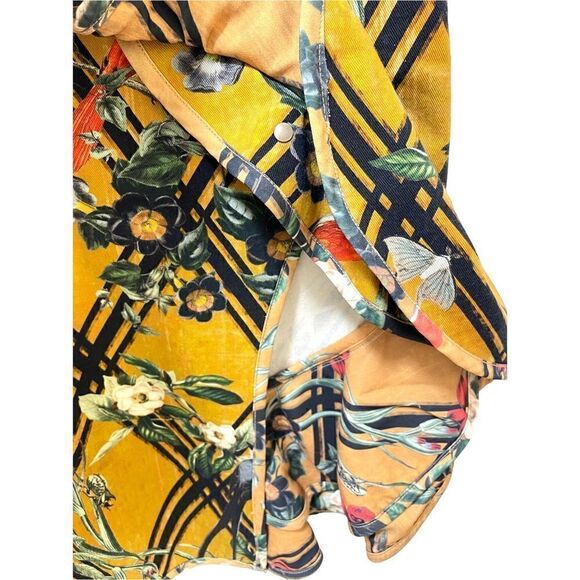 PATBO Floral Printed Knee-Length Ruffle Embellished Skirt with Slit | US 2| - Picture 10 of 12